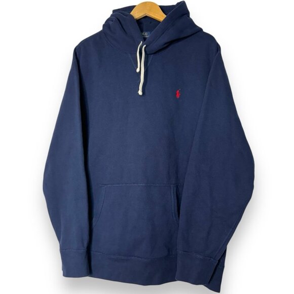 Polo Ralph Lauren Other - Polo By Ralph Lauren Embroidered Rider Hoodie  Navy Retro Men 2XL Fleece Cruise